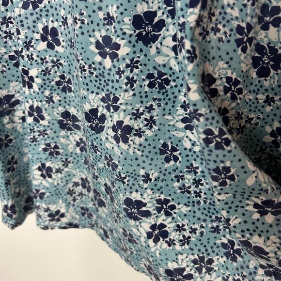 JAPNA Floral Dress XS Womens Blue Flowers Racer Back Cover Up Summer Cottage - Picture 7 of 13